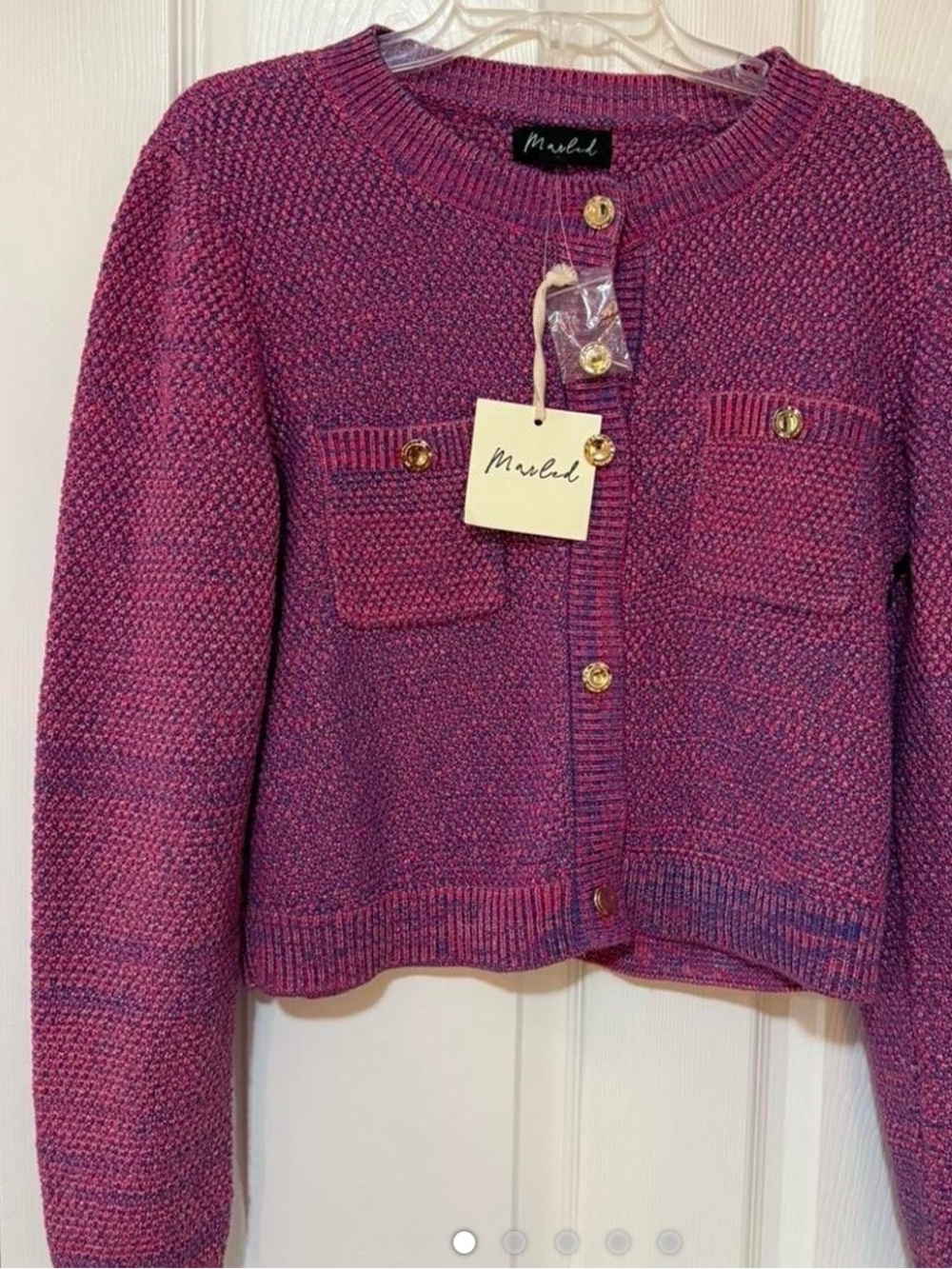 Women medium Pink purple sparkle Cardigan